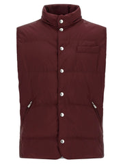 Brunello Cucinelli Bordeaux Polyester Sleeveless Jacket