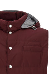 Brunello Cucinelli Bordeaux Polyester Sleeveless Jacket