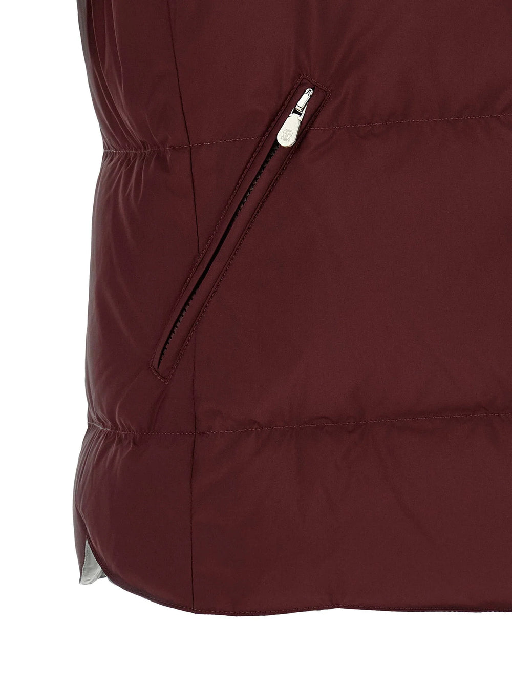 Brunello Cucinelli Bordeaux Polyester Sleeveless Jacket