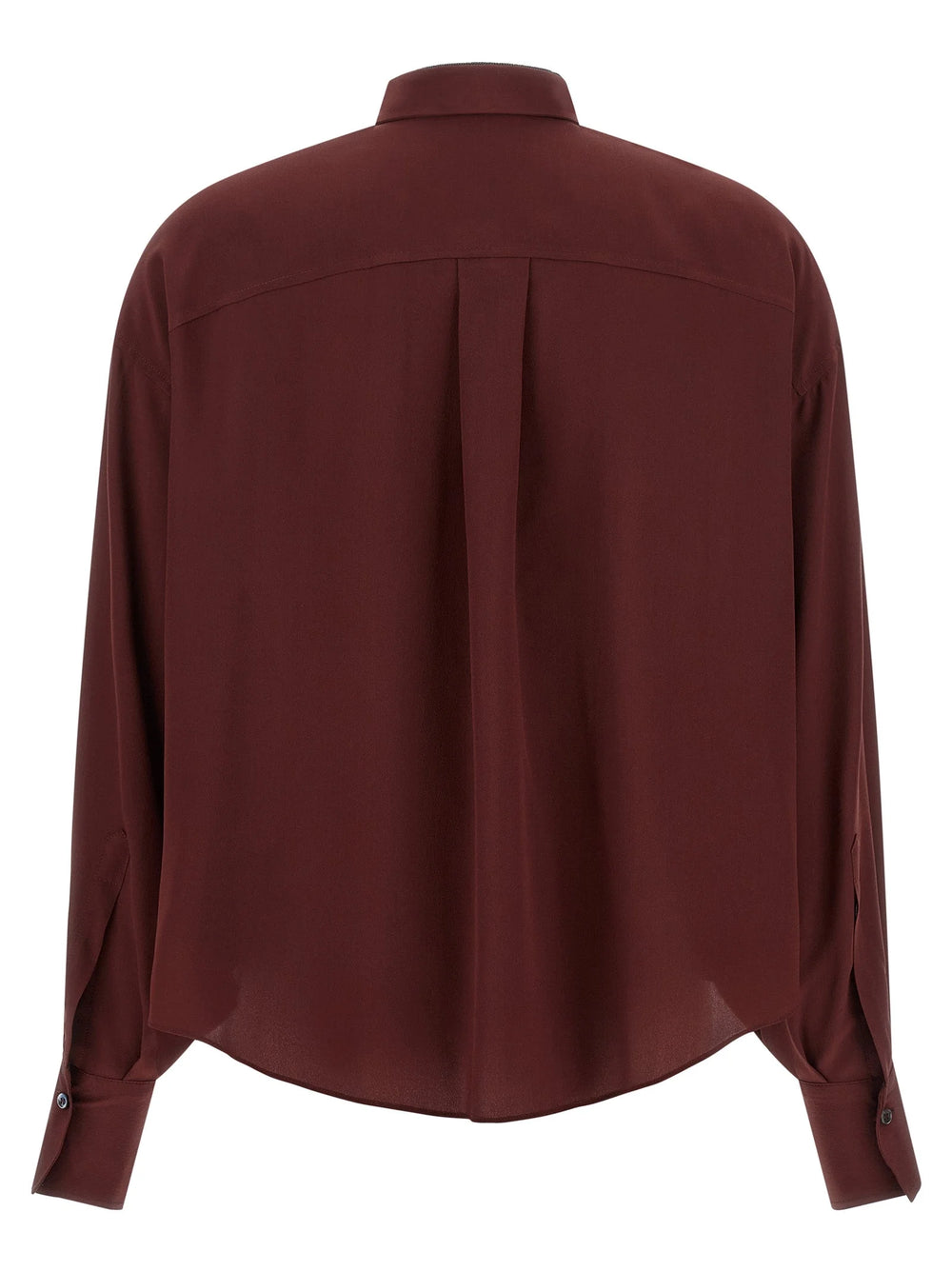 Brunello Cucinelli Bordeaux Silk Blouse