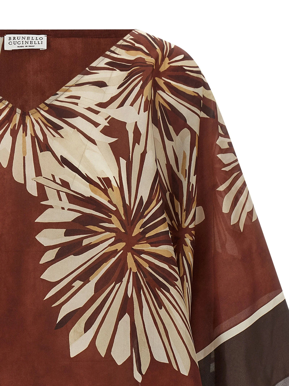 Brunello Cucinelli Bordeaux Silk Blouse - S