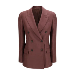 Brunello Cucinelli Bordeaux Viscose Coat