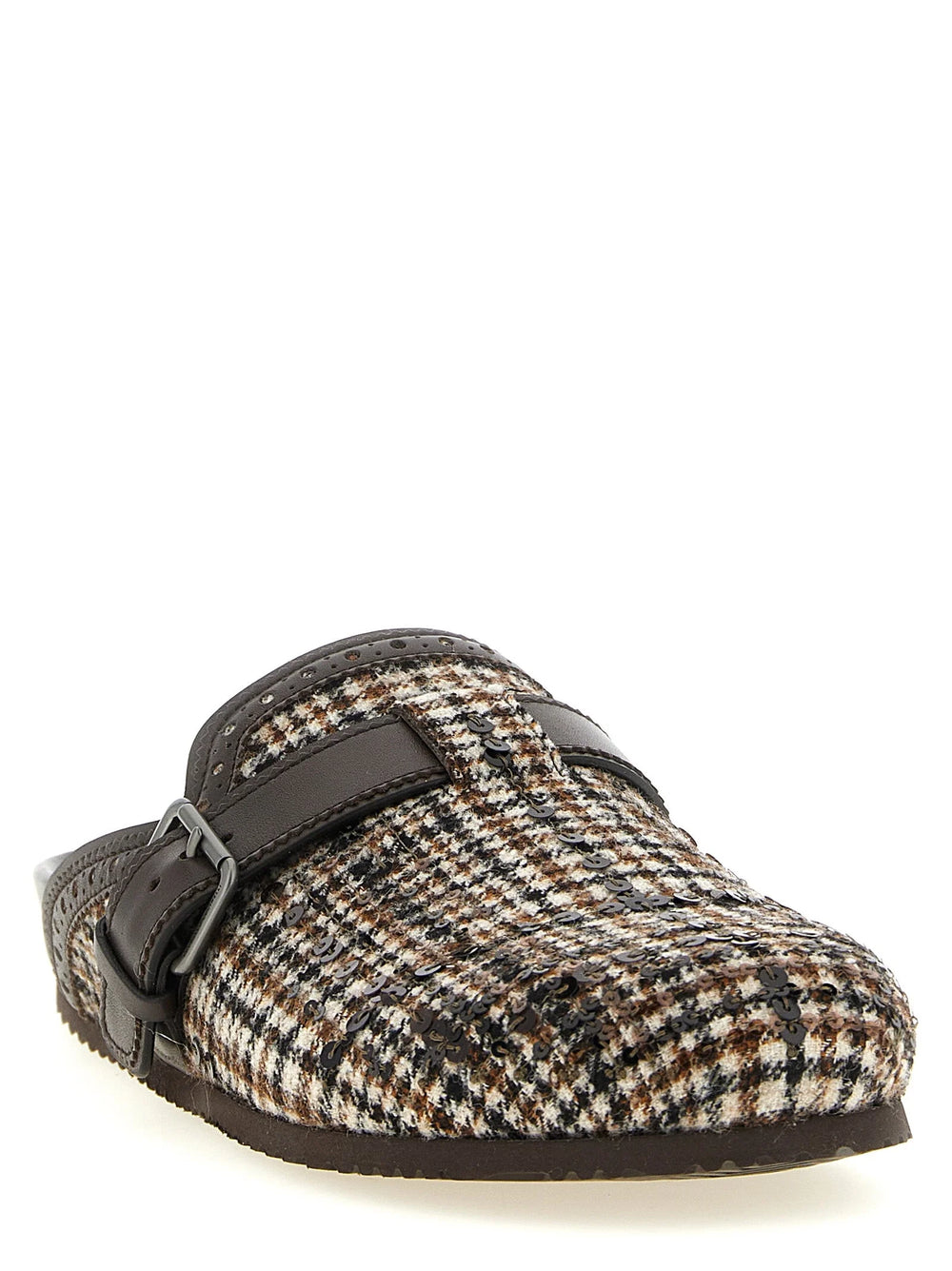 Brunello Cucinelli Brown Alpaca Leather Clogs - EU40/US10