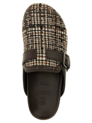 Brunello Cucinelli Brown Alpaca Leather Clogs - EU40/US10