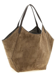 Brunello Cucinelli Brown Alpaca Leather Tote Bag