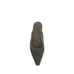 Brunello Cucinelli Brown Calf Leather Bos Taurus Ballet Flats