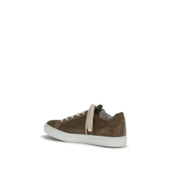 Brunello Cucinelli Brown Calf Leather Bos Taurus Low Top Sneakers