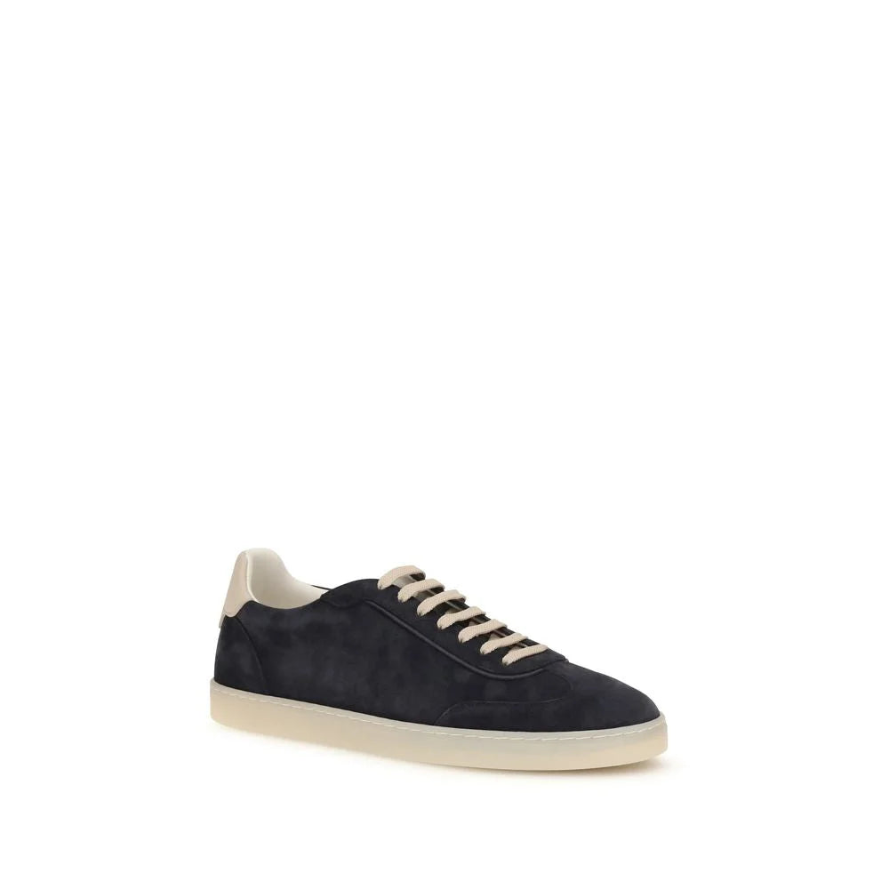 Brunello Cucinelli Brown Calf Leather Bos Taurus Low Top Sneakers - EU45/US12