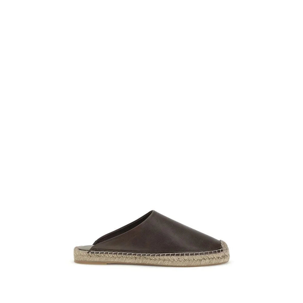 Brunello Cucinelli Brown Calf Leather Bos Taurus Mules
