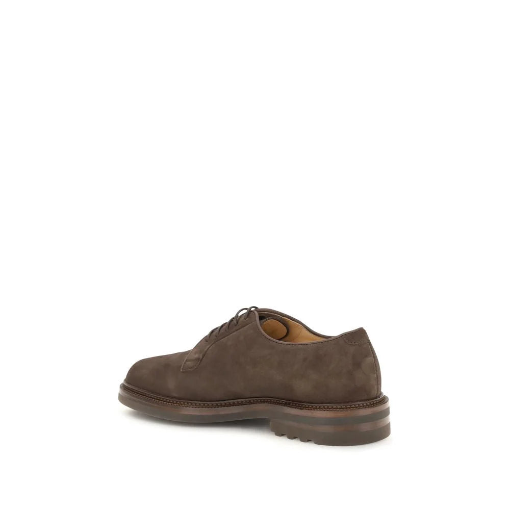 Brunello Cucinelli Brown Calf Leather Bos Taurus Oxfords And Derbies - EU41/US8