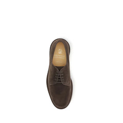 Brunello Cucinelli Brown Calf Leather Bos Taurus Oxfords And Derbies - EU41/US8