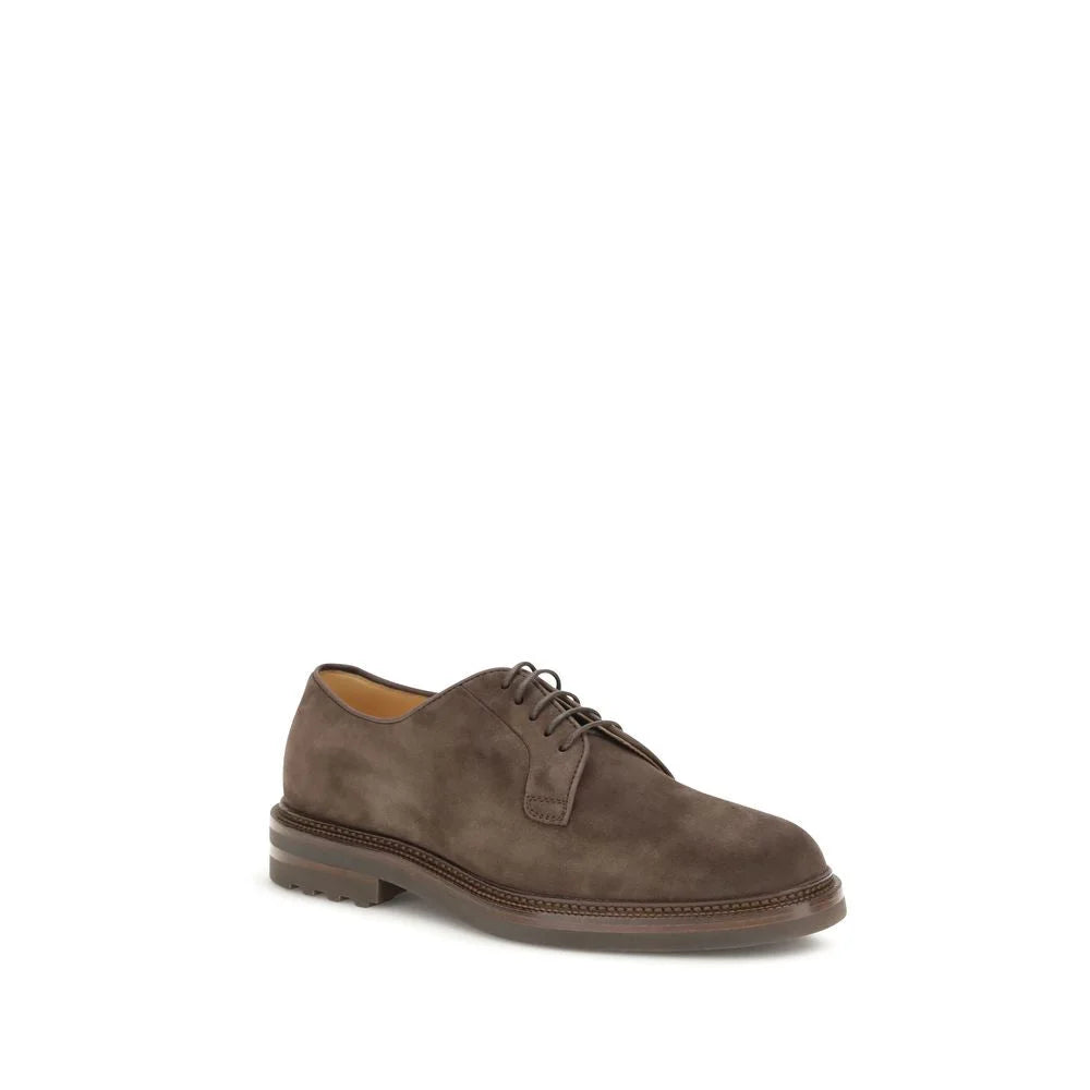 Brunello Cucinelli Brown Calf Leather Bos Taurus Oxfords And Derbies - EU41/US8