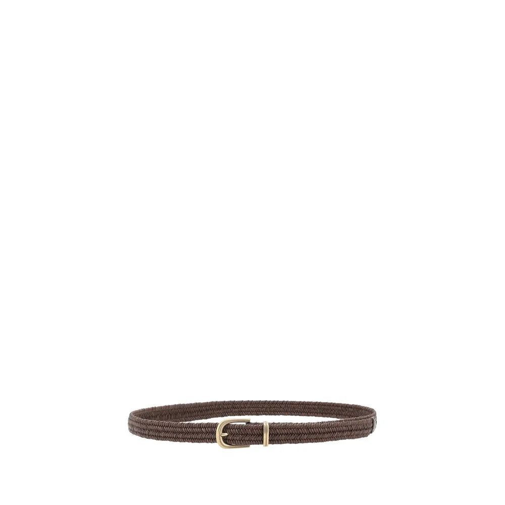 Brunello Cucinelli Brown Calf Leather Bos Taurus Regular Belt