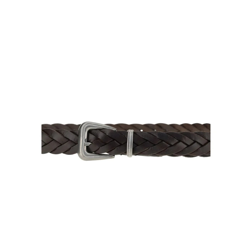 Brunello Cucinelli Brown Calf Leather Bos Taurus Regular Belt