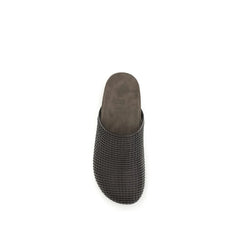 Brunello Cucinelli Brown Calf Leather Bos Taurus Slides
