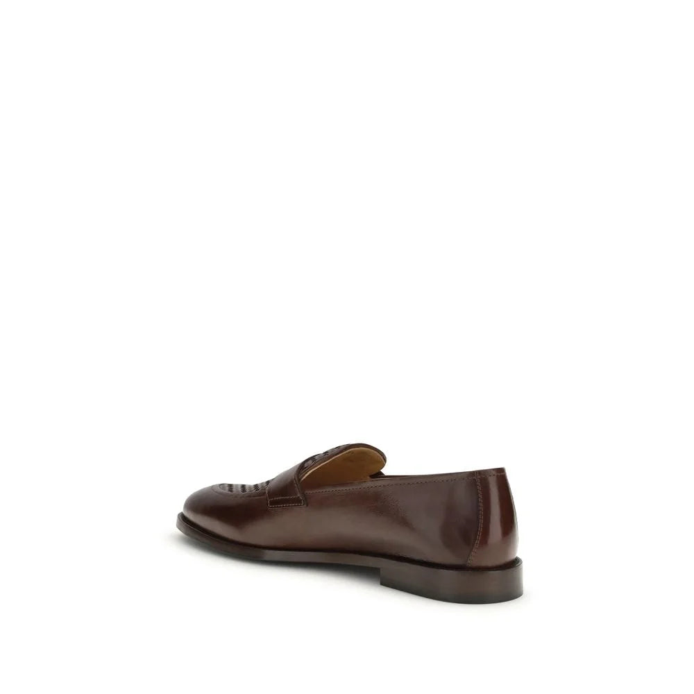 Brunello Cucinelli Brown Calf Leather Bos Taurus Slip-On Loafers - EU43.5/US10.5