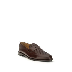 Brunello Cucinelli Brown Calf Leather Bos Taurus Slip-On Loafers - EU43.5/US10.5