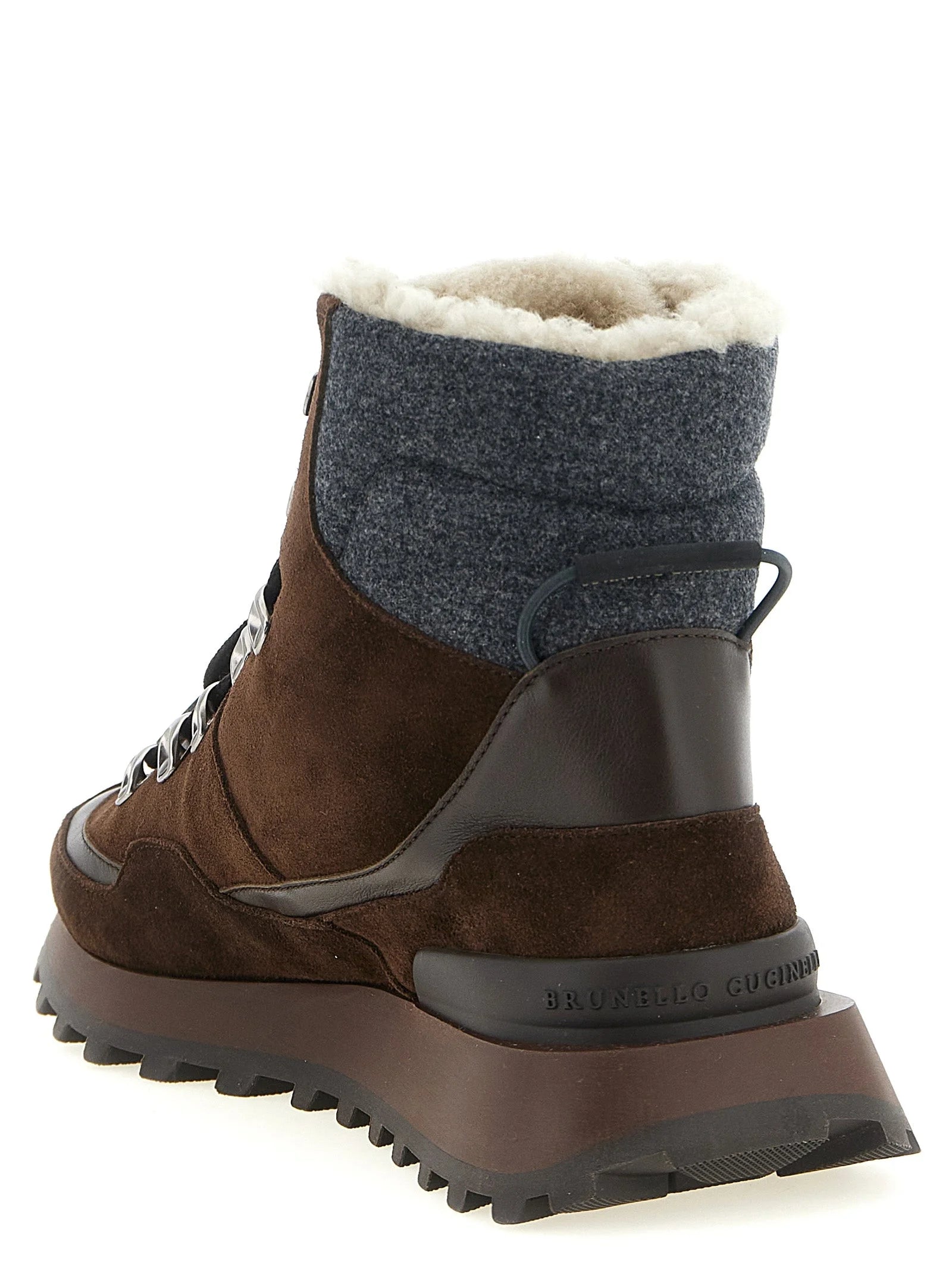 Brunello Cucinelli Brown Calfskin Ankle Boots