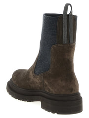 Brunello Cucinelli Brown Calfskin Ankle Boots - EU38/US8