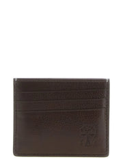 Brunello Cucinelli Cardholder maro din piele de vitel