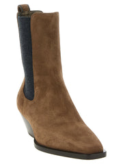 Brunello Cucinelli Brown Calfskin Chelsea Boots - EU37/US7