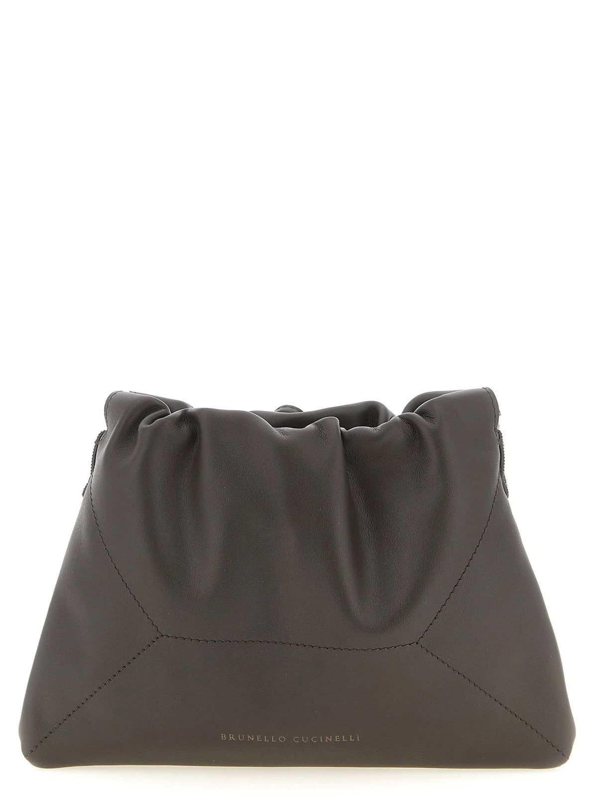Brunello Cucinelli Brown Calfskin Clutch Bag