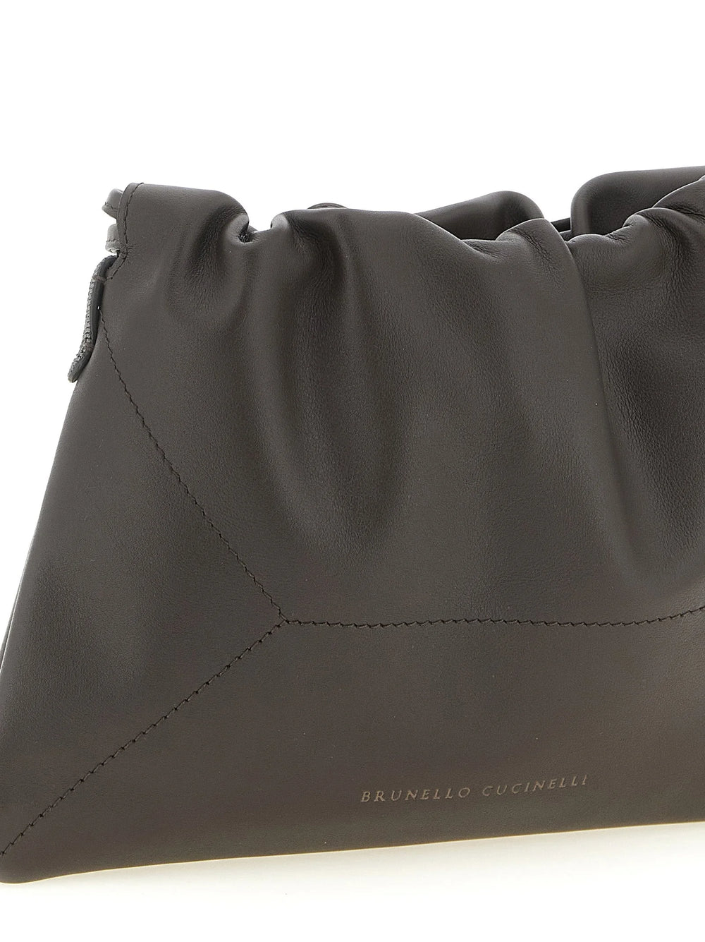 Brunello Cucinelli Brown Calfskin Clutch Bag