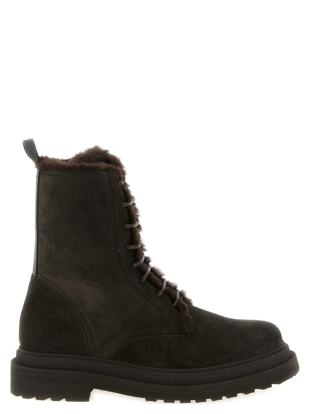 Brunello Cucinelli Brown Calfskin Lace-Up Boots