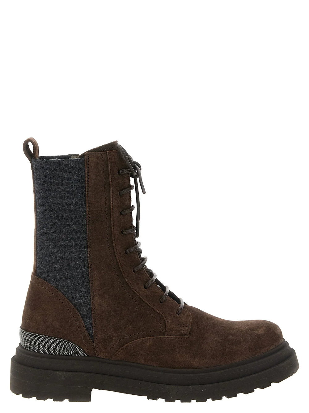 Brunello Cucinelli Brown Calfskin Lace-Up Boots