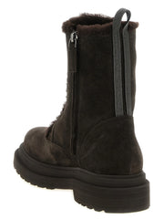 Brunello Cucinelli Brown Calfskin Lace-Up Boots