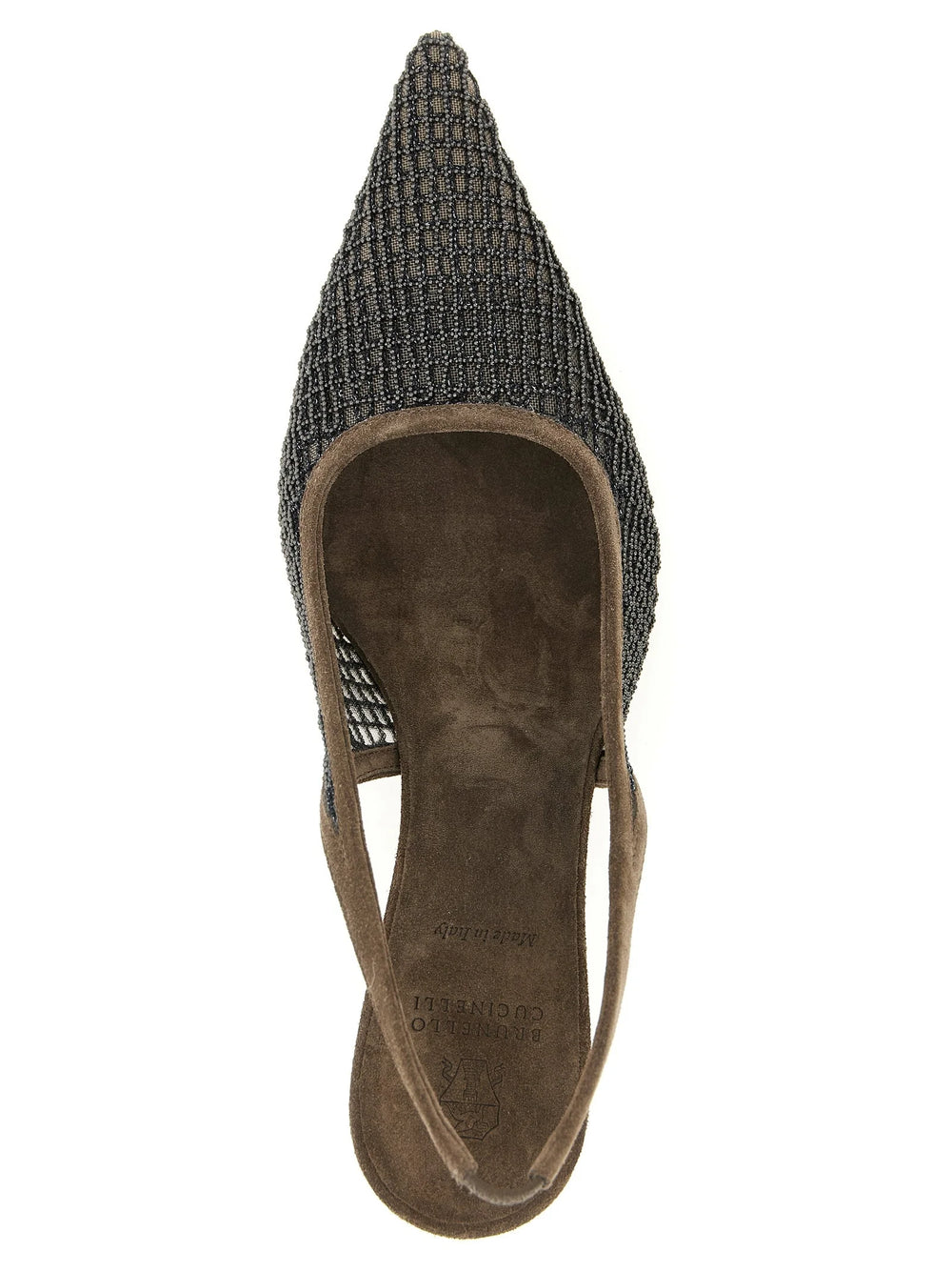 Brunello Cucinelli Brown Calfskin Mid Heel Pumps
