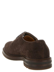 Brunello Cucinelli Brown Calfskin Oxfords And Derbies