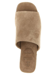 Brunello Cucinelli Brown Calfskin Slides