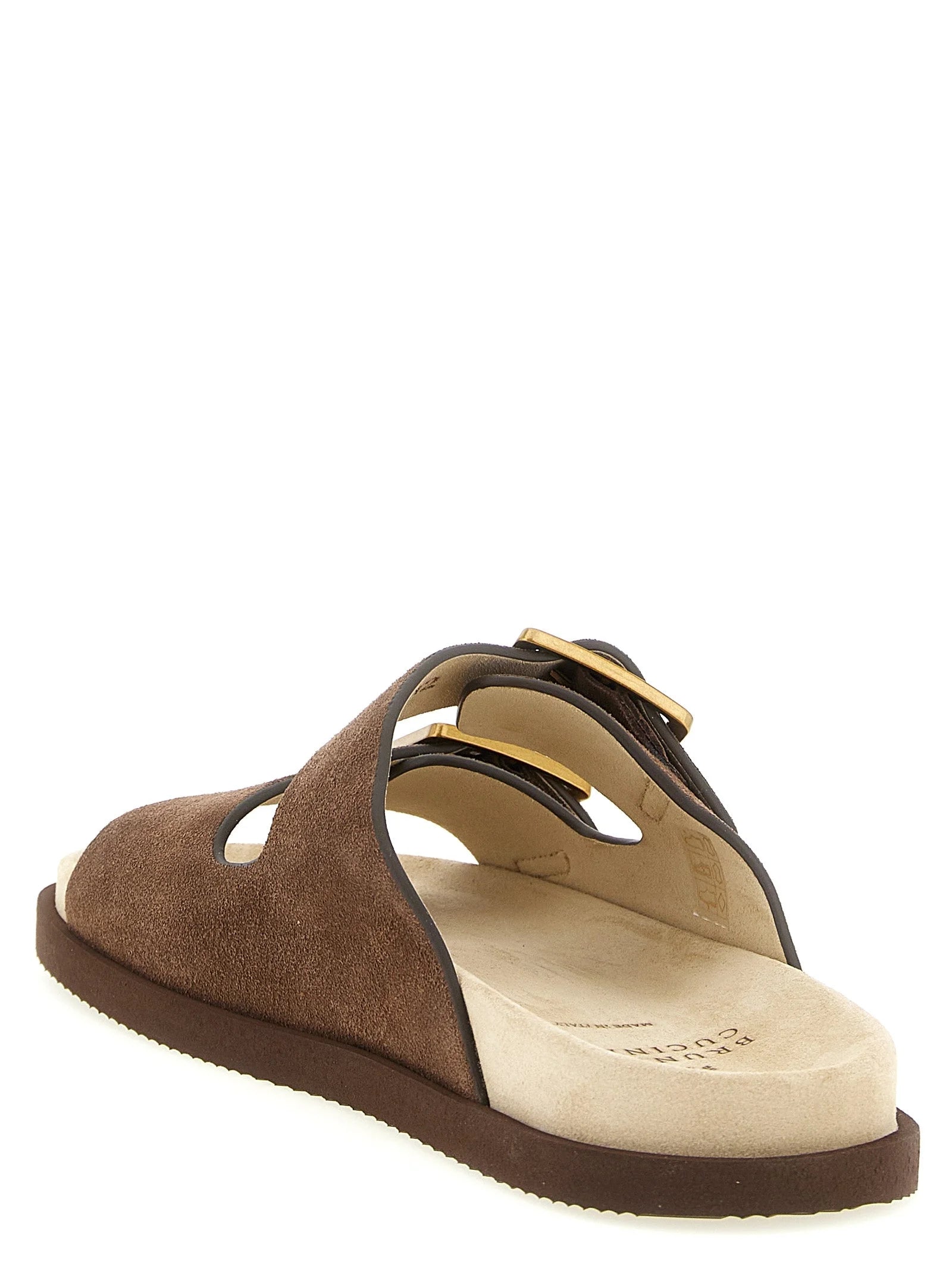 Brunello Cucinelli Brown Calfskin Slides - EU 40 | US 7