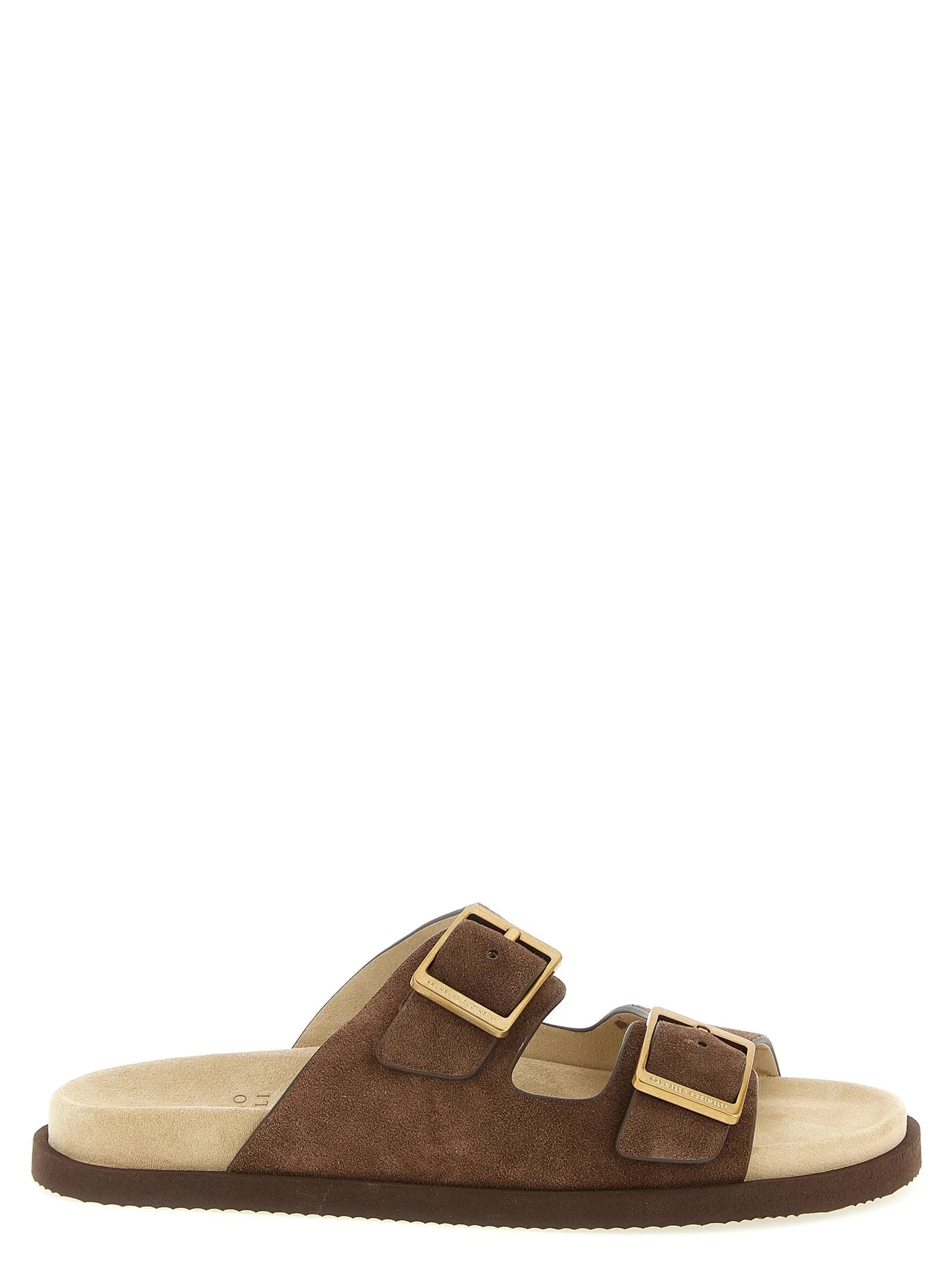 Brunello Cucinelli Brown Calfskin Slides - EU 40 | US 7