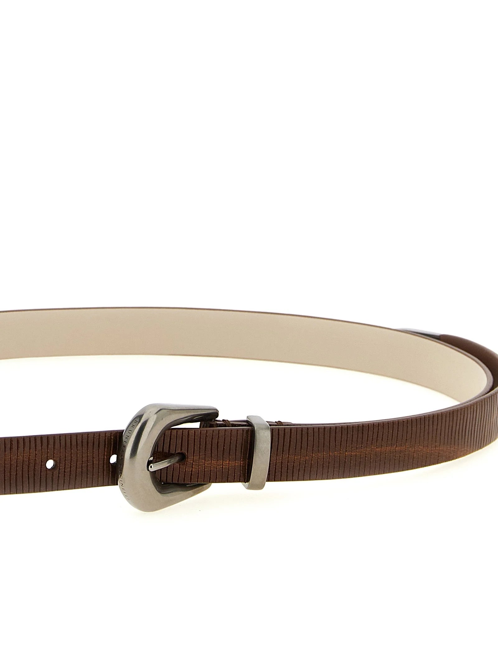 Brunello Cucinelli Brown Calfskin Thin Belt - XS