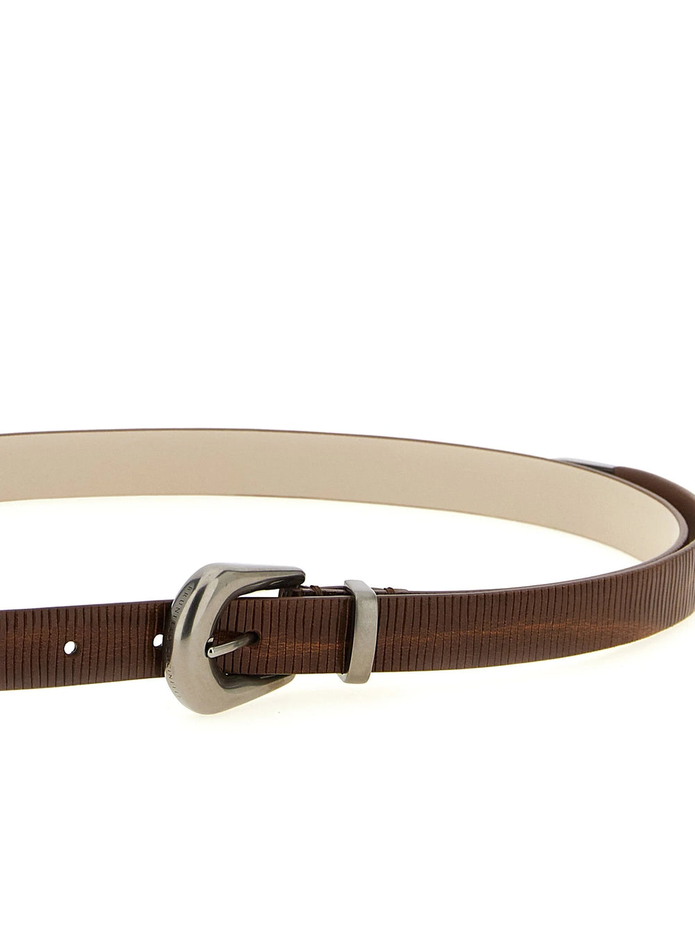 Brunello Cucinelli Brown Calfskin Thin Belt - XS