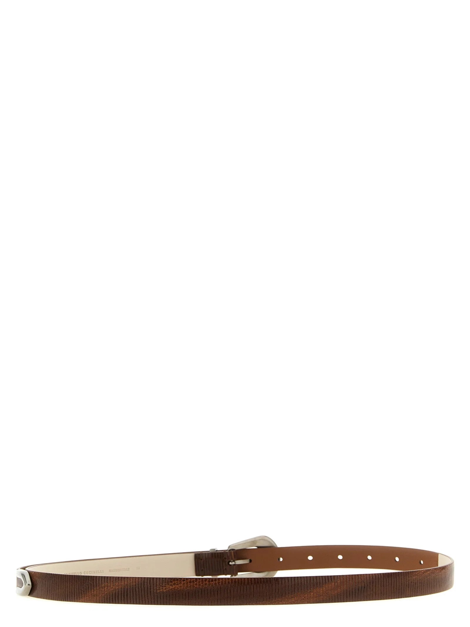 Brunello Cucinelli Brown Calfskin Thin Belt - XS