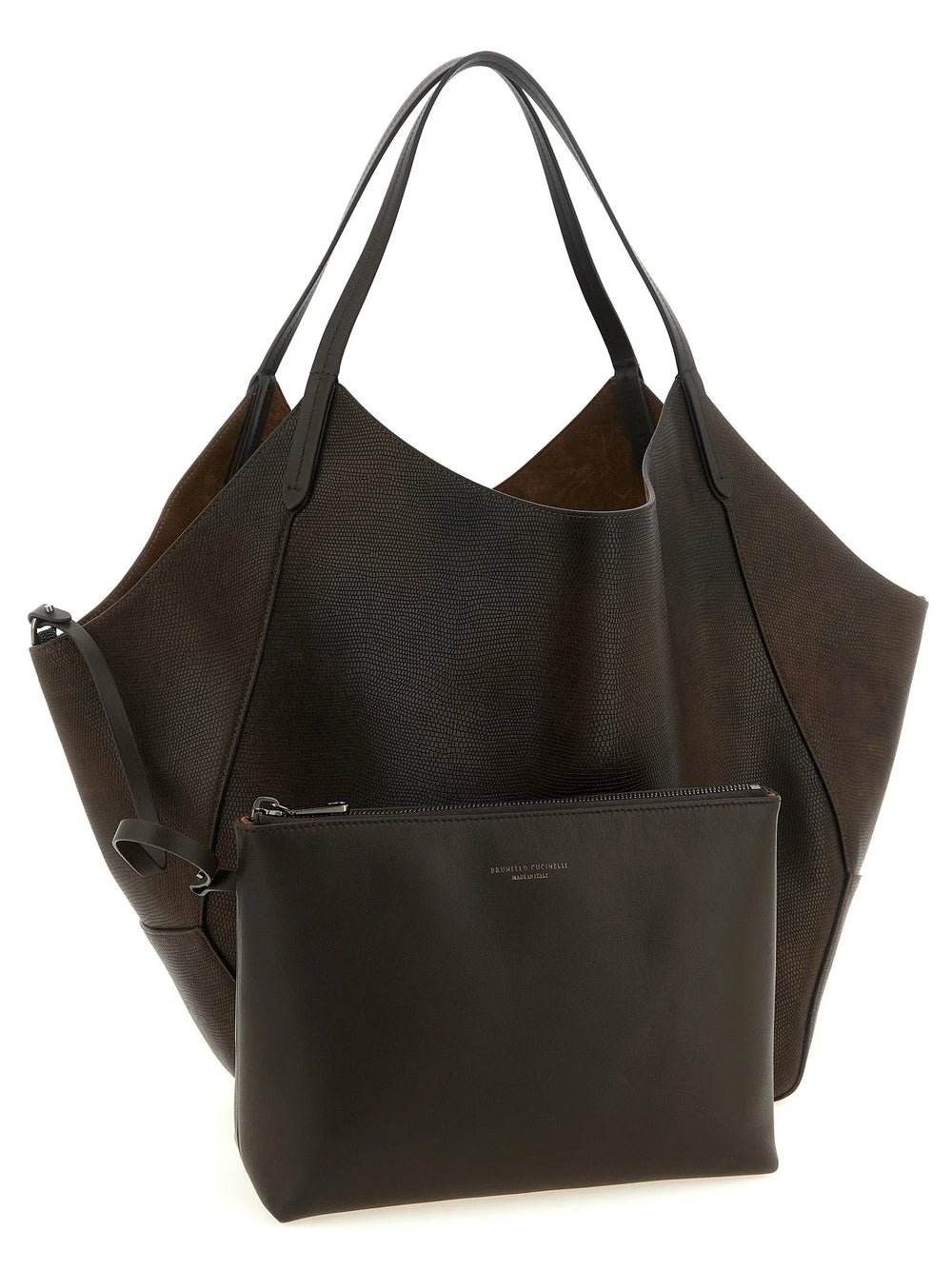 Brunello Cucinelli Brown Calfskin Tote Bag