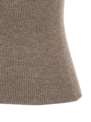 Brunello Cucinelli Brown Cashmere Sleeveles Sweater