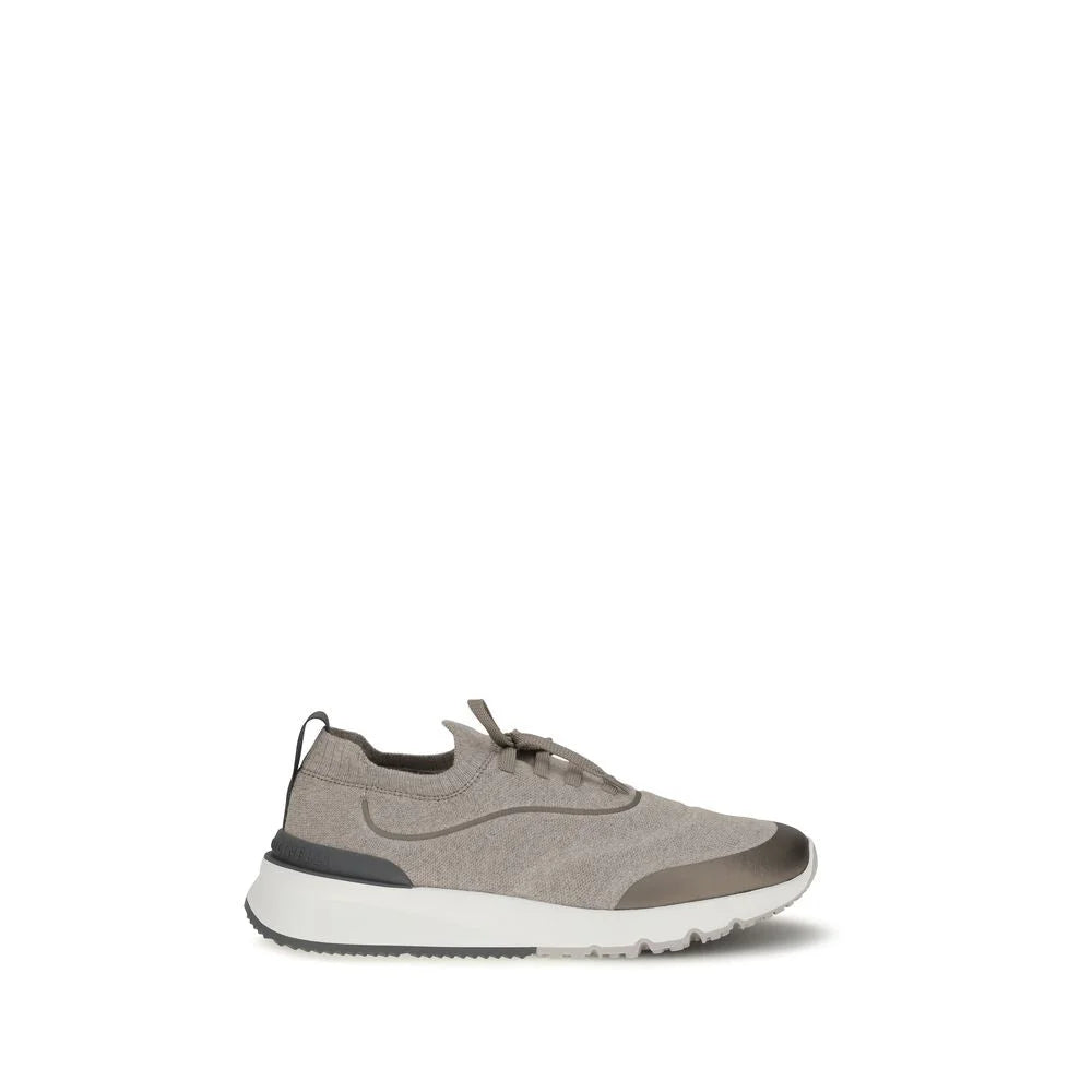 Brunello Cucinelli Brown Cotton Athletic Sneakers - EU43/US10