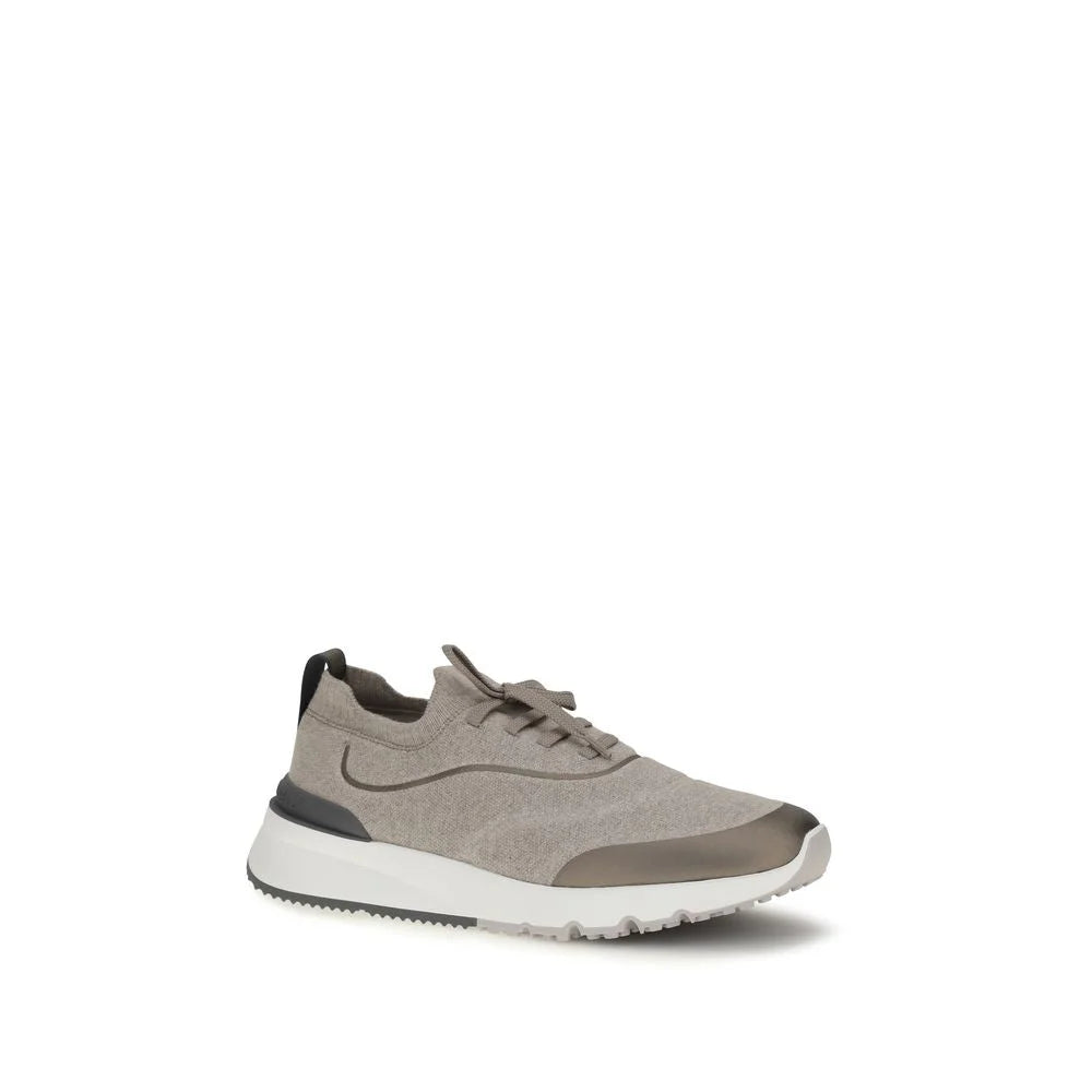 Brunello Cucinelli Brown Cotton Athletic Sneakers - EU43/US10
