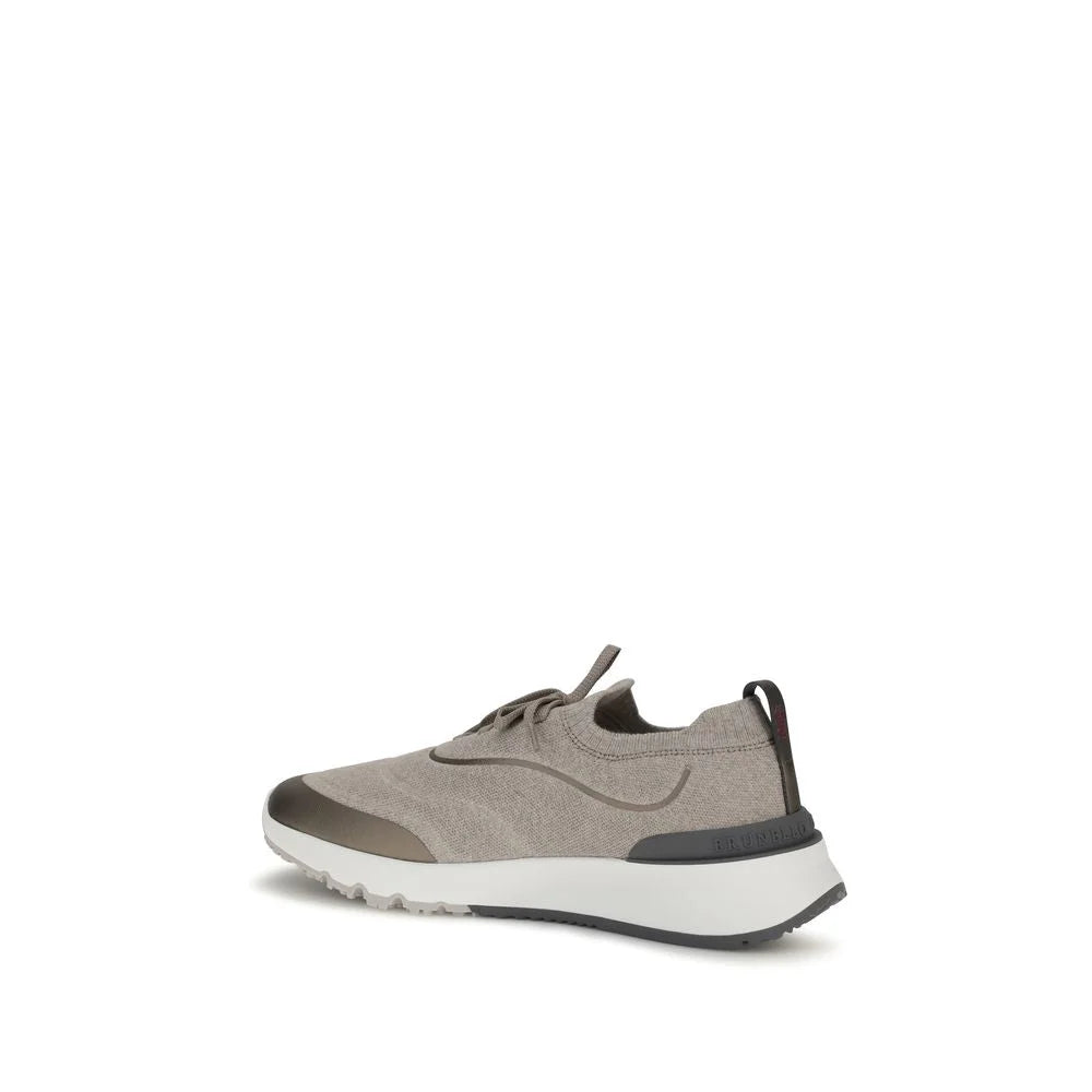 Brunello Cucinelli Brown Cotton Athletic Sneakers - EU43/US10
