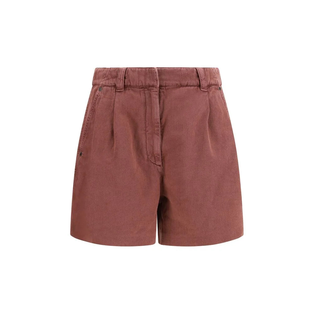 מכנסיים קז'ואל מכותנה Brunello Cucinelli חום