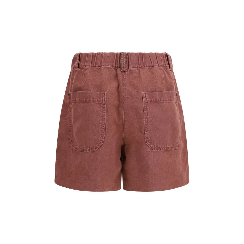 מכנסיים קז'ואל מכותנה Brunello Cucinelli חום