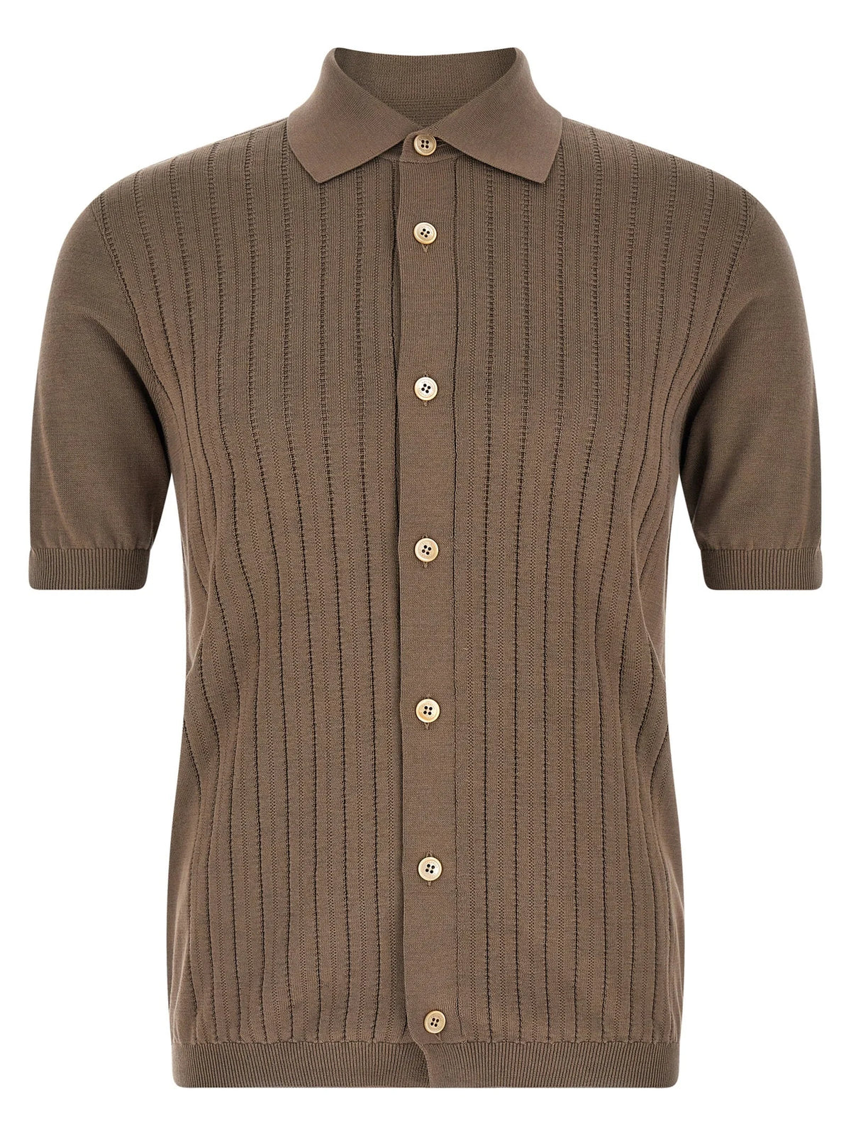Brunello Cucinelli Brown Cotton Blouse