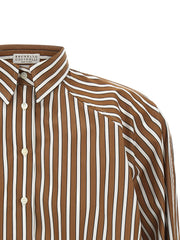 Brunello Cucinelli Brown Cotton Blouse