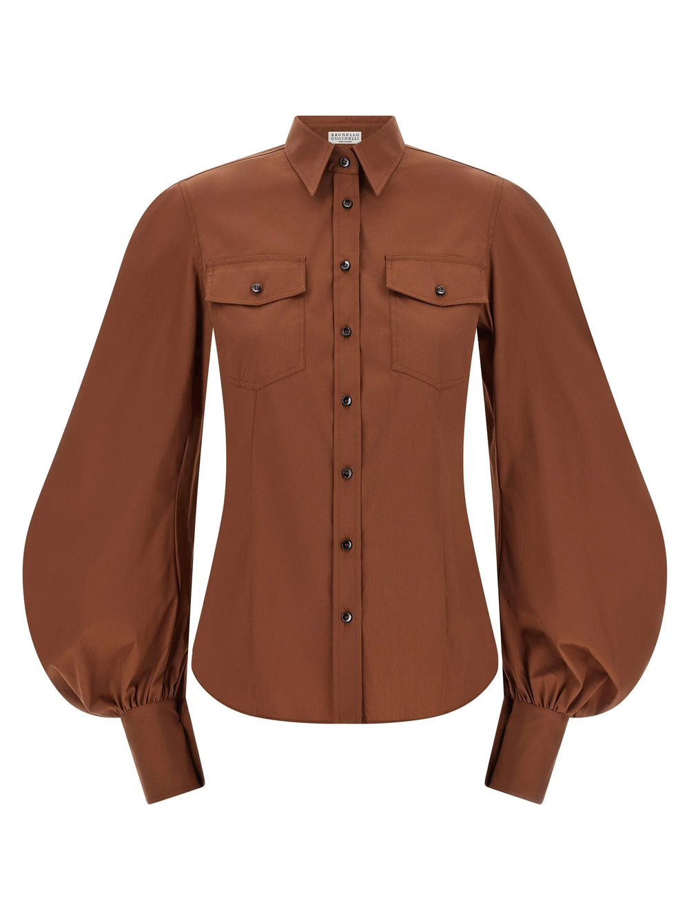 Brunello Cucinelli Brown Cotton Blouse