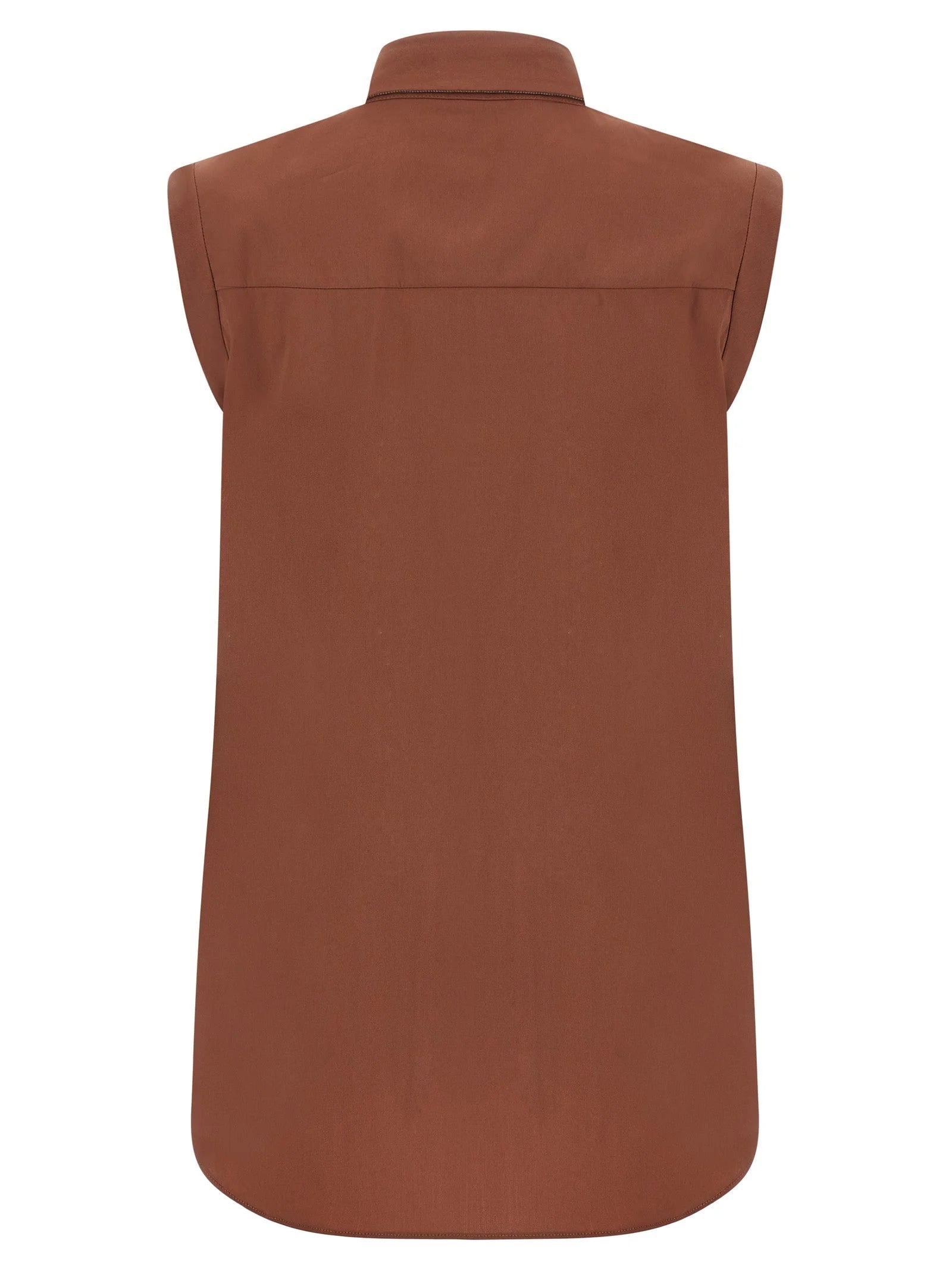 Brunello Cucinelli Brown Cotton Blouse