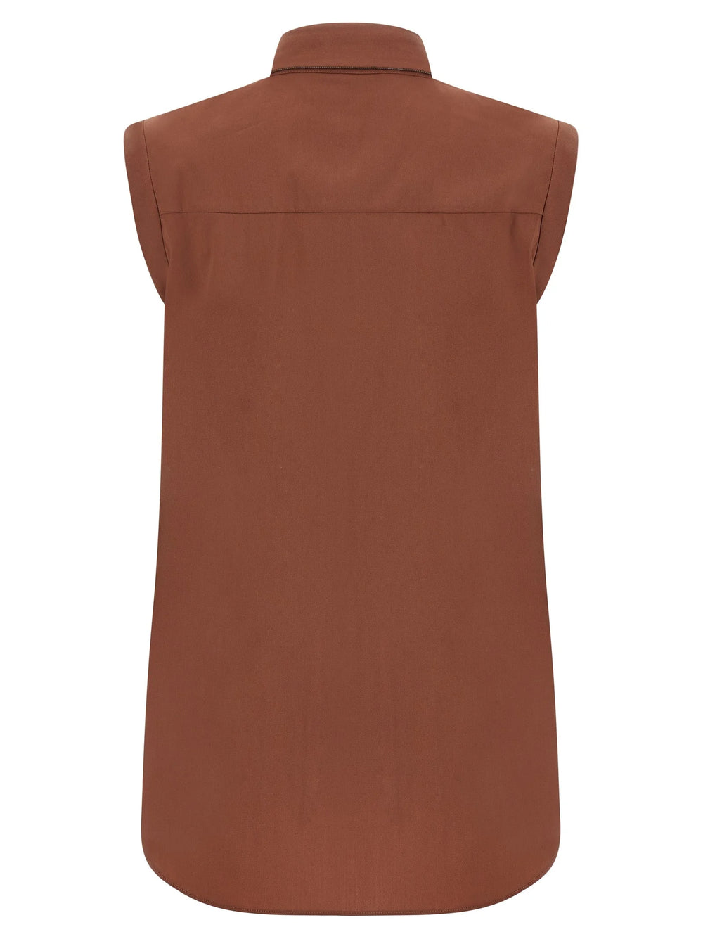 Brunello Cucinelli Brown Cotton Blouse